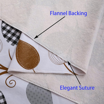 Walrus Heavy Duty Vinyl Tablecloth with Flannel Backing Waterproof Oil-Proof Plastic Table Cloth Stain-Resistant Wipeable Rectangle or Square Table Cover for Indoor and Outdoor (Leaves, 54X54 Inch)