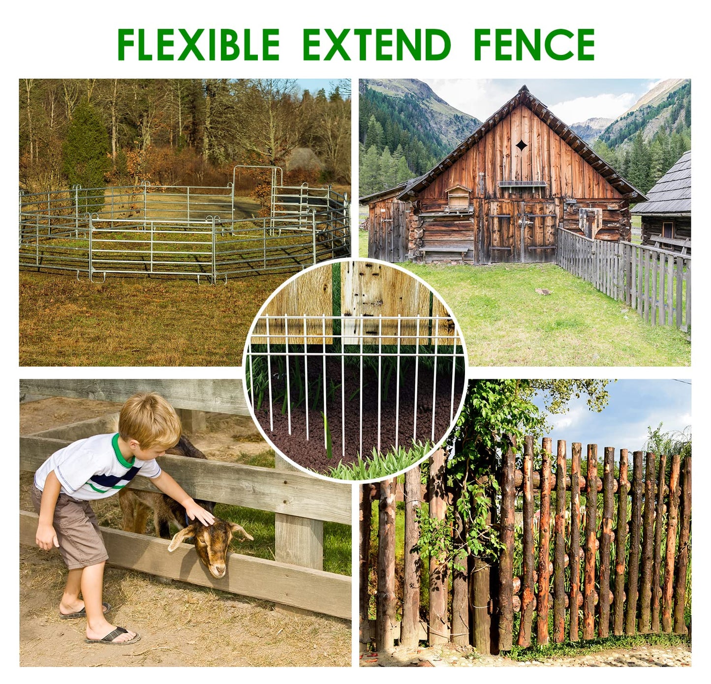 24x15-inch No Dig Animal Barrier Fence, 20 Pack White Dig Protective Fence with 2 inch Spike spacing, Dog/Rabbit/Groundhog Underground Defence, for Outdoor Garden Patio