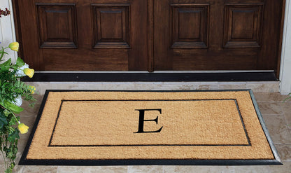 A1HC Natural Coir & Rubber Large Monogrammed Doormat, Thick Durable Entry Mats for Entrance Heavy Duty, Thin Profile, Long Lasting Front Door Mat - 30"x60"