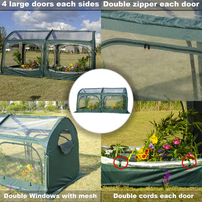 porayhut Pop Up Greenhouse Cover Flower House Mini Gardening Plant Flower Sunshine Room,Backyard PVC Cover for Cold Frost Protector Gardening Plants（98''Long Tunnel Greenhouse Tent ）