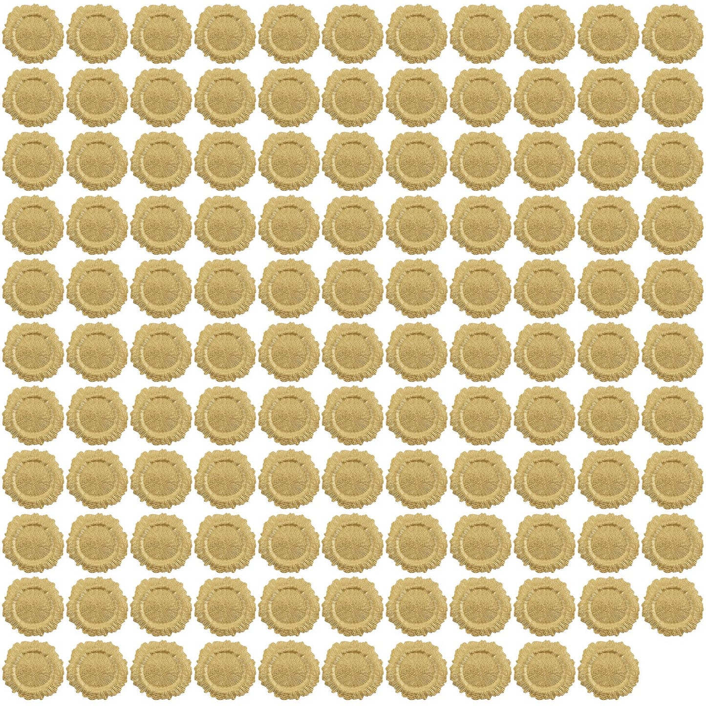 ZHTLTHZ 120-Pack 13" Gold Beaded Charger Plates – Disposable/Reusable Plastic Round Dinner Chargers, Prevents Food Overflow, Elegant Wedding Tableware, Formal Party Holiday Decor
