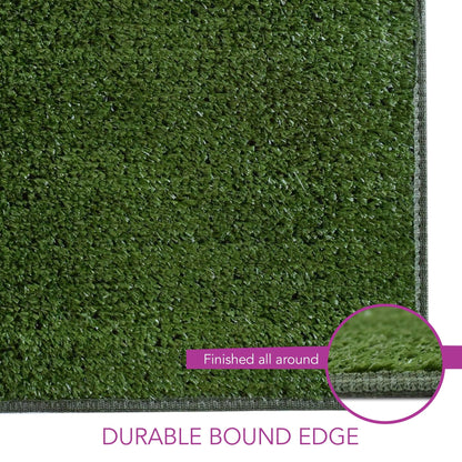 iCustomRug Synthetic Grass Rug – 12 x 15ft Lawn Green Turf Carpet for Patios, Yards, Boats, Camping – Indoor/Outdoor Use