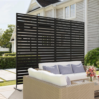 GarveeLife Outdoor Metal Privacy Screen, Freestanding Decorative Privacy Screen & Panels with Stable Stand, 72" h x 47" w Garden Private Screens, for Patio Backyard Deck Indoor Outdoor