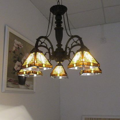 Chloe Lighting Innes Tiffany-Style Chandelier, 5 Light, 27in Wide, Stained Glass, Model CH33359MR27-DC5