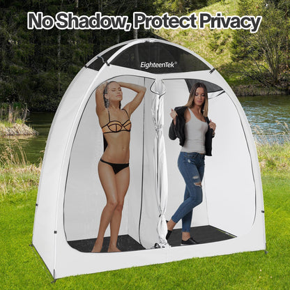 EighteenTek® Shower Tent Changing Room 2 Rooms Outdoor Pop Up Camping Portable Privacy Dressing Shelter 83"x43"x80"H