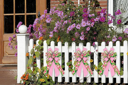 ALIBBON Large Spring Bows - Pink Tulip Wreath Bows for Front Door | Perfect Spring Decor