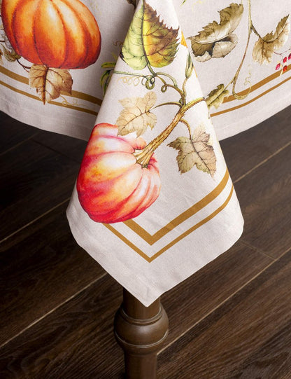 Maison d' Hermine Table Cloth Rectangle Table 100% Cotton 70 x 120 Inches Fall Tablecloth Reusable Everyday Use for Thanksgiving Christmas Decorations Dining Farmhouse Party (Potiron)