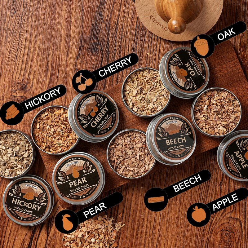 Whiskey Smoker Kit with Torch - 6 Flavors Wood Chips, 2 Glasses, Cocktail Smoker Infuser Kit, Old Fashioned Drink Smoker Kit, Birthday Valentine's Day Bourbon Whiskey Gifts for Men, Dad(No Butane)