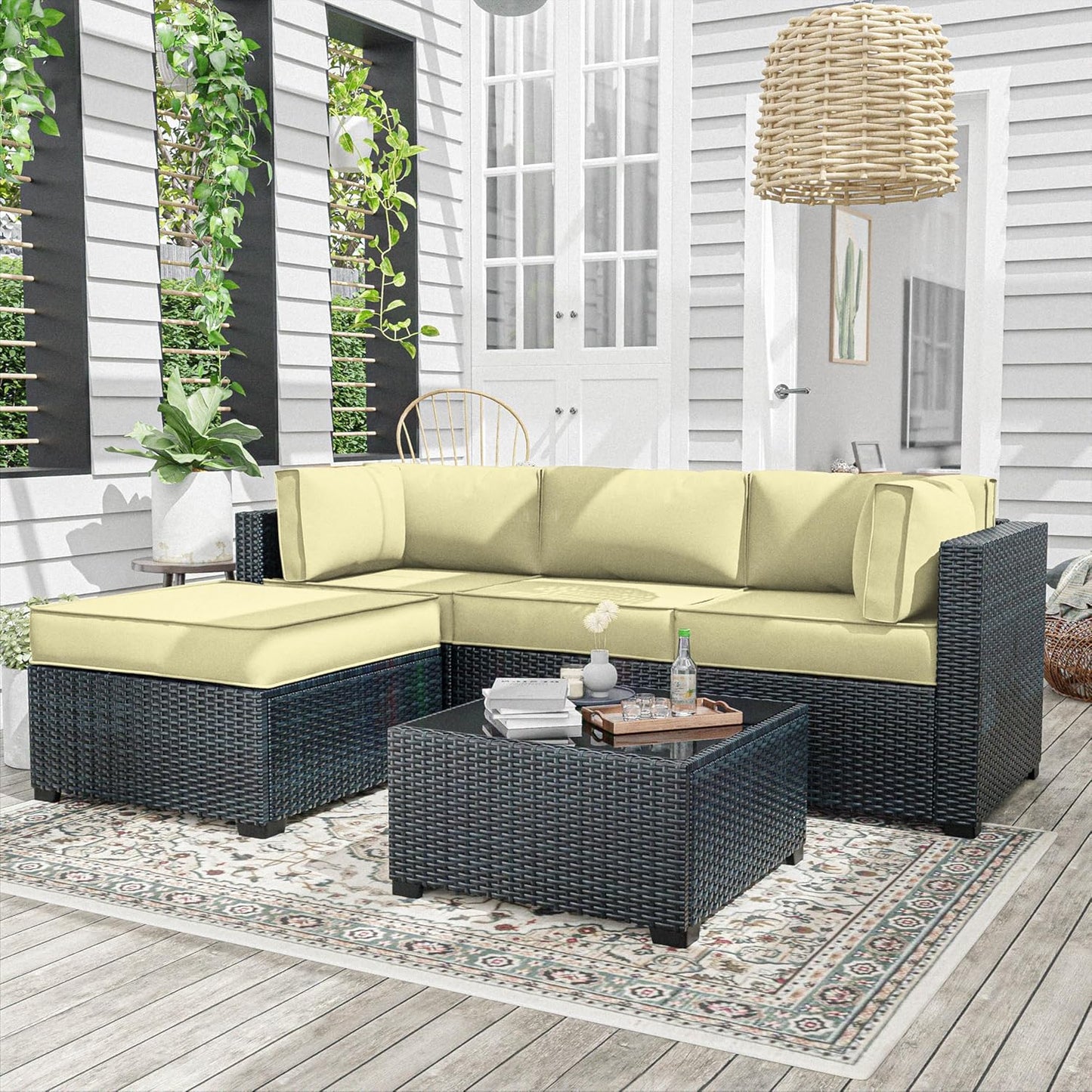Regine Switzerland Outdoor Patio Furniture Cushion Covers - Waterproof & Fade-Resistant | 9-Piece Set