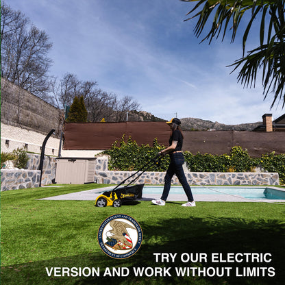 Artificial Turf Sweeper by Roll & Comb, Corded Electric Turf Comb for Synthetic Grass, 16" Working Width, 40L Leaf Collector, 1,600W Motor, Model 502e, 39.5lb