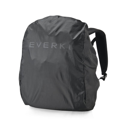 EVERKI Atlas Business Laptop Backpack (EKP121) with Black Rain Cover - Men's Backpack with 13"-17.3" Compartment, 32L Capacity - Travel-Friendly Backpack & Rain Cover Bundle