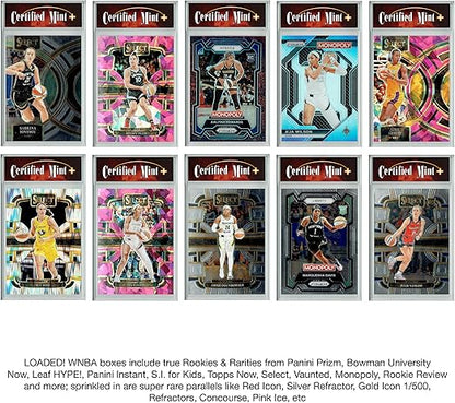 LOADED! Womens Basketball Collector's Box: 4 Certified Mint+ Rookie Cards &amp Rarities - Caitlin Clark Angel Reese A'ja Wilson Sabrina Ionescu Kelsey Plum and more