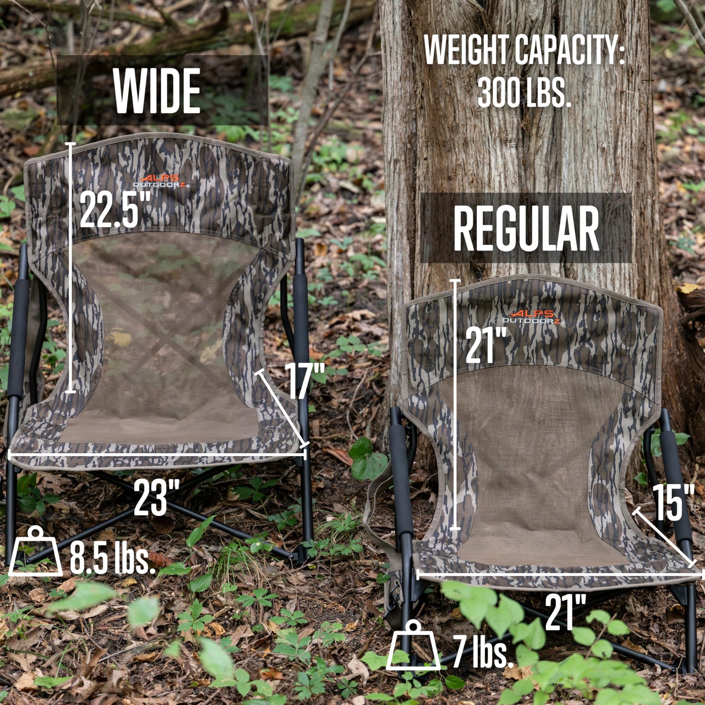 ALPS OutdoorZ Vanish Chair - Durable Lightweight Comfortable Foldable Blind Seat with Carry Bag for Hunt, Camping, Outdoors, Mossy Oak Original Bottomland