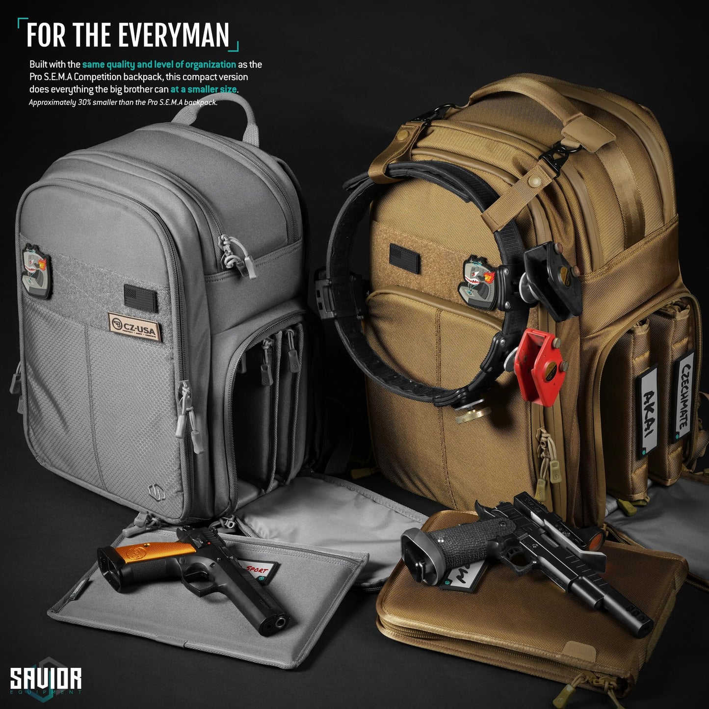 Savior Equipment SEMA Compact Tactical Range Pistol Backpack w/ 3 Gun Rug Sleeve