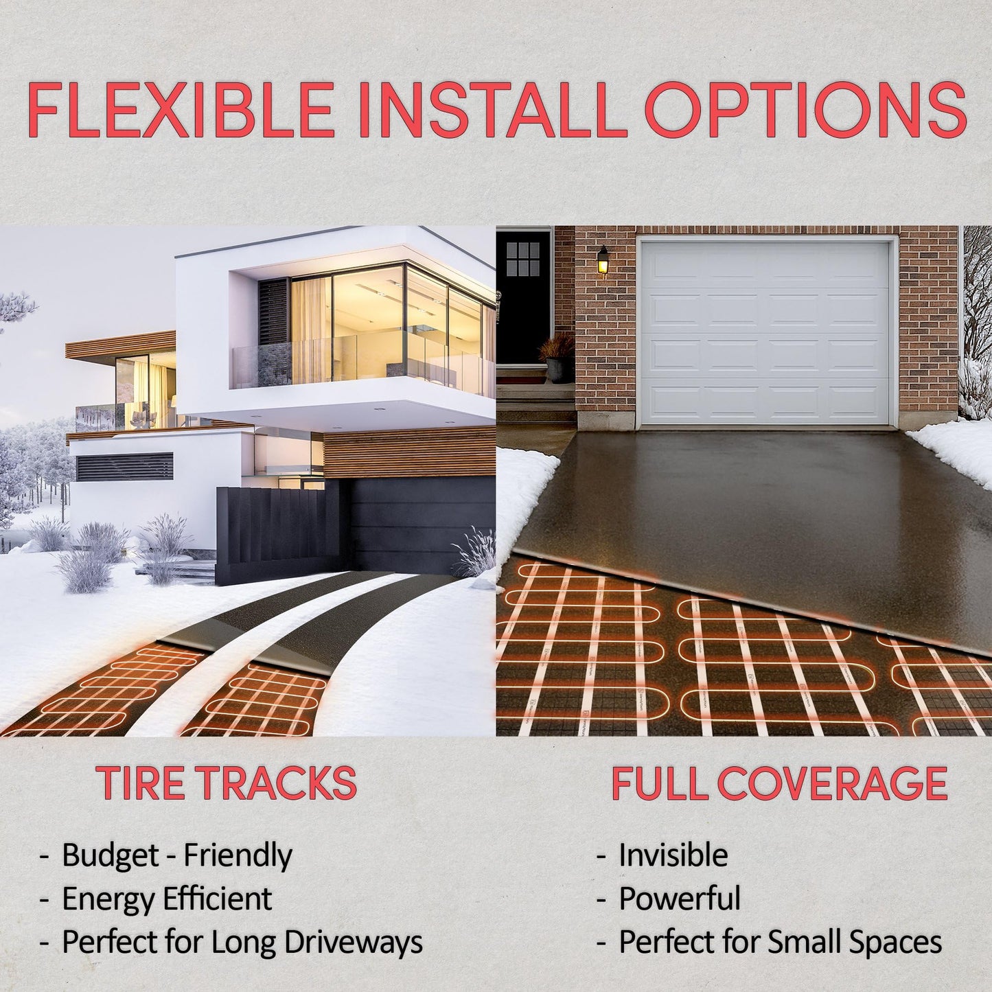 WarmlyYours 2x15 ft. Electric Ice and Snow Melting Mat 120V 1500 Watts - Embedded Under Asphalt, Concrete, or Pavers - Radiant Heated Driveway, Walkways, Sidewalks, Patios, Porch, Ramps PowerMat