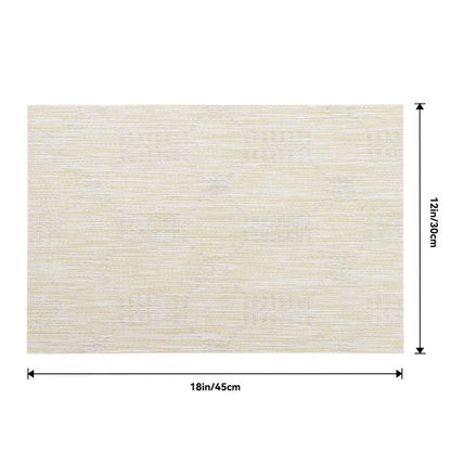 Leetaltree Wheat Placemats Set of 8 - Heat Resistant Non-Slip Place mats for Dining Table, Washable Durable PVC Vinyl Woven Table Mats（Wheat, 8）