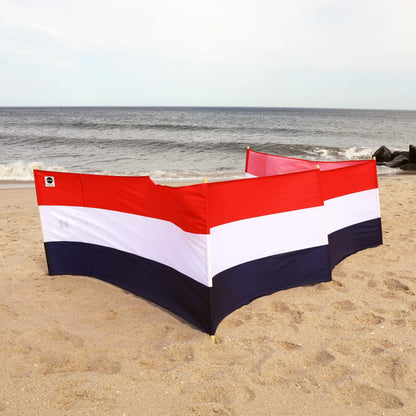 erda Liberty Stripe Pro Beach Recycled Polyester Rip-Stop 20 ft Lightweight Windscreen, Privacy Screen, Wind Blocker, Free Matching Shoulder Bag