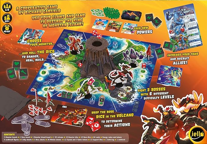 IELLO: King of Monster Island - Strategy Board Game Sequel of The King of Line Family Play Cooperatively Ages 10+ 1-5 Players 60 Minutes