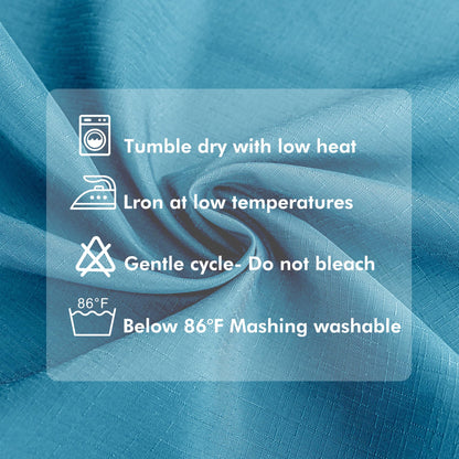 HolidayIdeas 4 Panels Faux Linen Outdoor Curtains for Patio Waterproof Teal Curtains 110" Wide x 84" Long-Outside Wide Curtains Weatherproof Privacy Textured for Pergola, Porch, Gazebo, Backyard