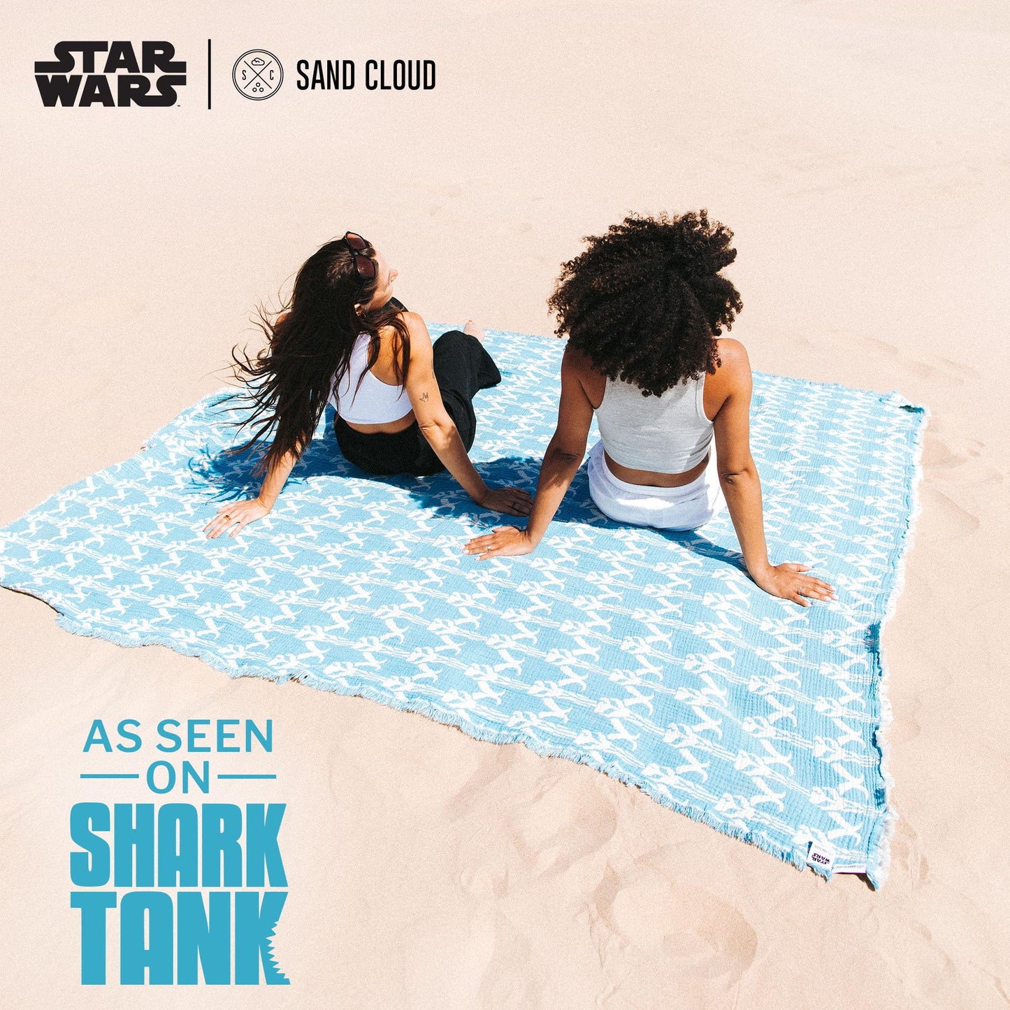 Sand Cloud Extra Large Turkish Beach Towel - Star Wars Badge Party Blanket - 100% Organic Turkish Cotton Yarn - Quick Dry Oversized Towel for Beach, Picnic or Bath - As Seen on Shark Tank