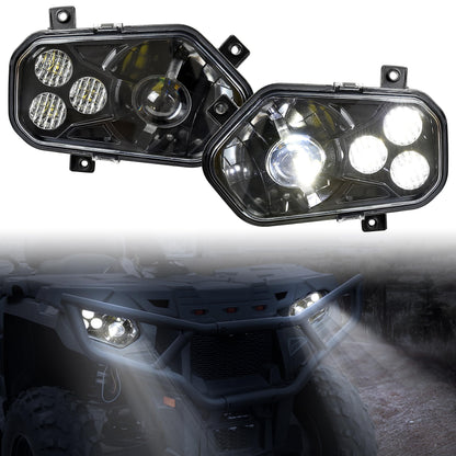 SAUTVS LED Headlights with Angel Eye for Sportsman, LED Head Lights Front Lamps with High Low Beam Lights for Polaris Sportsman 400 500 550 570 800 850 2009-2017 Accessories