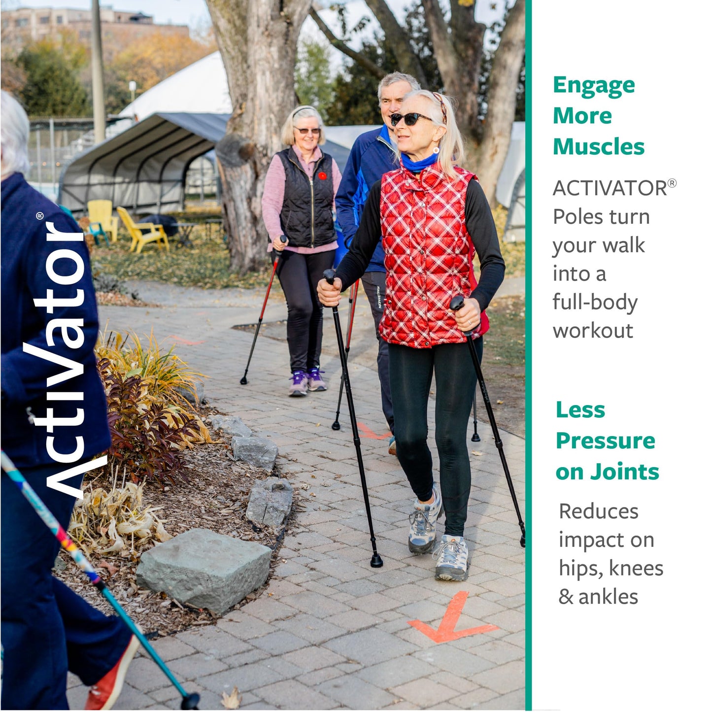 Urban Poling ACTIVATOR® Walking Poles for Balance and Rehabilitation – 1 Pair – Ergonomic CoreGrip™ Handles – Adjustable, Collapsible, and Lightweight for Stability and Recovery in Evening Black