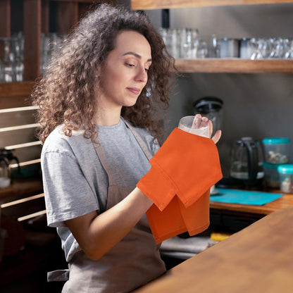 Utopia Home [24 Pack, Orange] Cloth Napkins 18x18 Inches, 100% Polyester Hemmed Edges, Washable and Reusable Ideal for Parties, Weddings and Dinners
