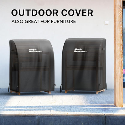 Simple Houseware 32-Inch Heavy-Duty BBQ Gas Grill Cover - Waterproof & Weather-Resistant 600D Polyester