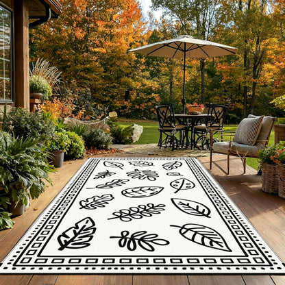 CircleRoad RV Outdoor Rug 9x18 Waterproof Patio Rug Mat with 4 Stakes UV Resistant Reverisble Plastic Straw Outdoor Rug with Carry Bag for RV Camping Picnic Beach Backyard