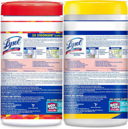 Lysol Disinfectant Wipes - Multi-Surface Antibacterial Cleaning Wipes | 3-Pack Mixed Fragrance