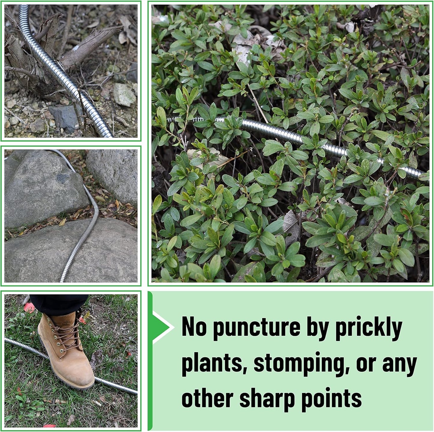 UNCO Stainless Steel Garden Hose - 10 Feet No Kink Design for Durable Outdoor Use