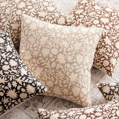 Foindtower Decorative Floral Throw Pillow Covers - Set of 2 Boho Accent Cushions | 18x18 Inch Light Orange Brown