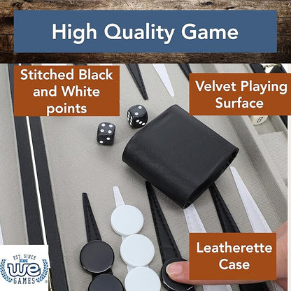 Black Leatherette Backgammon