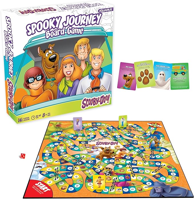 AQUARIUS Scooby-Doo Journey Board Game - Fun for Kids &amp Adults - Officially Licensed Scooby-Doo Merchandise &amp Collectibles (97018) Blue White Orange for 96 months