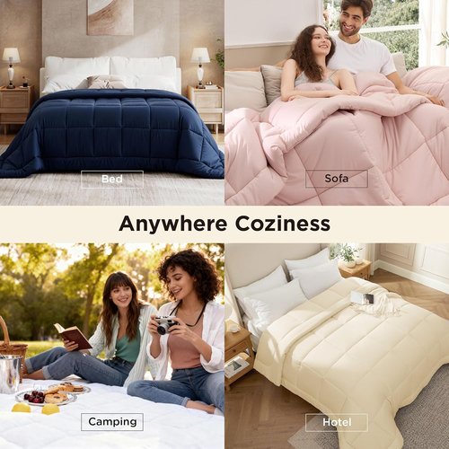 Bedsure Comforter Duvet Insert - Oversized King Size, GentleSoft Down Alternative Bedding, Pink 116 x 98 Inches
