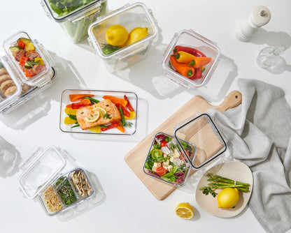 gotman Airtight Food Storage Containers with Lids Gift Set (6 pack) BPA-Free | Clear | Microwave, Freezer and Dishwasher Safe | Leak-Proof | Kitchen Fridge Organizer Fruit Boxes | Fresher Food