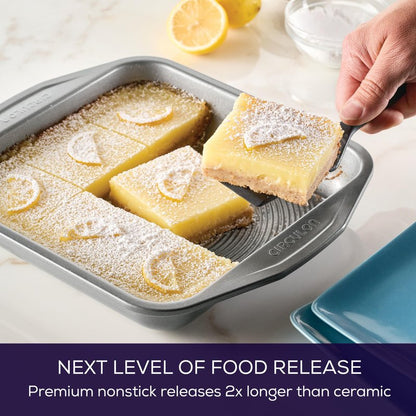 Circulon 51135 Total Nonstick Baking Pan / Nonstick Cake Pan, Square - 9 Inch, Gray