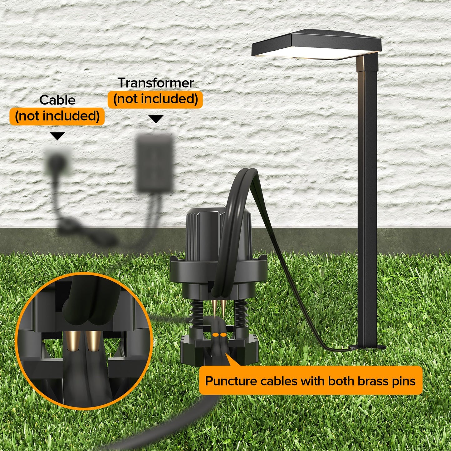 LUTEC 6 Pack Low Voltage Pathway Lights, Aluminum 12V Landscape Lighting with Connectors，IP65 Waterproof Anti-Glare Wired LED Pathway Lights, 5W 500LM Warm White 3000K for Pathway, Yard, Garden