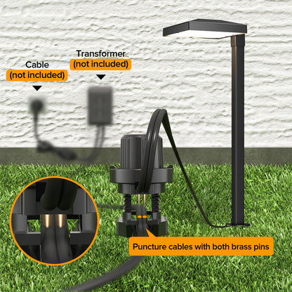 LUTEC 6 Pack Low Voltage Pathway Lights, Aluminum 12V Landscape Lighting with Connectors，IP65 Waterproof Anti-Glare Wired LED Pathway Lights, 5W 500LM Warm White 3000K for Pathway, Yard, Garden