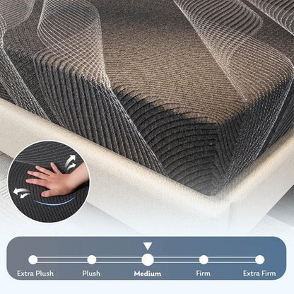 CH Charme House Twin Mattress - 8 Inch Bamboo-Charcoal Memory Foam for Kids | Cooling & Pressure Relief, CertiPUR-US Certified, 38"x75"x8", Black