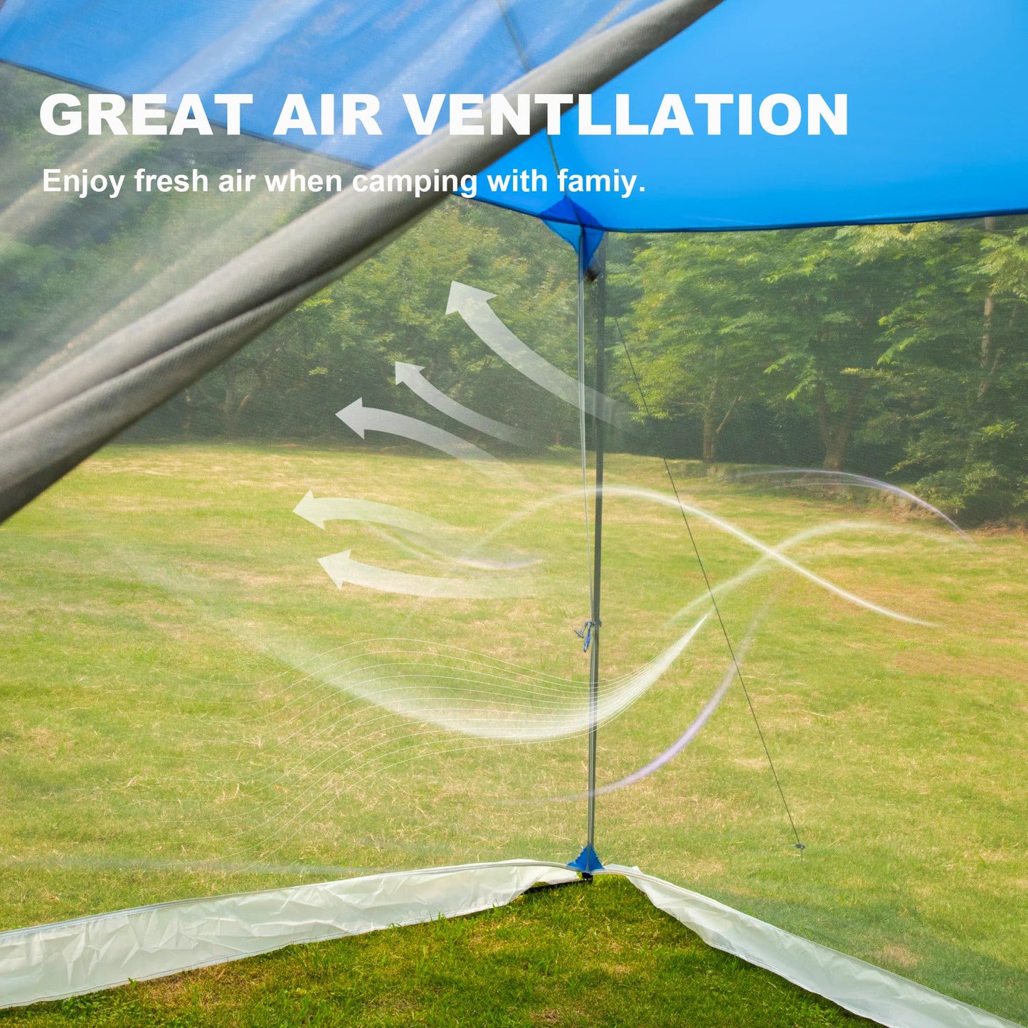 ALPHA CAMP 13 x 9 Ft Screen Tent Screen House Room Camping Tent Outdoor Mesh Net Wall Camping Canopy Sun Shade Tent Shelter Gazebos for Backyard Patios Outdoor Beach Camping Hiking Parties Activities