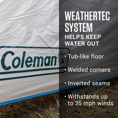 Coleman Cabin Camping Tent with Screened Porch 4/6 Person Weatherproof Tent with Enclosed Screened Porch Option Includes Rainfly Carry Bag Extra Storage and 10 Minute Setup
