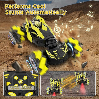 Gesture Sensing RC Stunt Car Toys for 6-12 Years Old Boys Hand Controlled Remote Controlled Car 2.4GHz &amp 4WD  360° Drifts Offroad with Lights &amp Music Christmas Birthday Gifts for Kids Ages