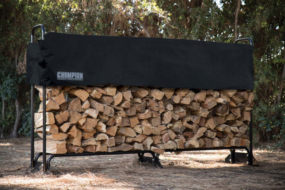 Champion Power Equipment 201164 96-Inch Firewood Heavy Duty Wood Log Rack, Weather Resistant Cover Included