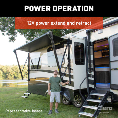 Solera 12V Smart Arm Awning Hardware Kit for 5th Wheel RVs and Travel Trailers - Standard - White