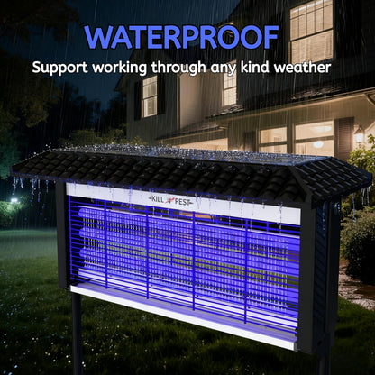 ZETAWALE Solar Powered Bug Zapper Outdoor, 4500V Mosquito Trap with 45W Solar Panel, Fly Trap & Mosquito Killer, 8000mAh Battery, IPX5 Waterproof, Covers Up to 4000 Sq.Ft for Patio, Backyard, Garden