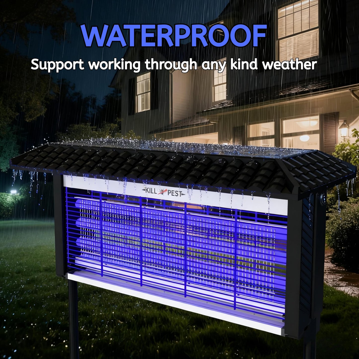 ZETAWALE Solar Powered Bug Zapper Outdoor, 4500V Mosquito Trap with 45W Solar Panel, Fly Trap & Mosquito Killer, 8000mAh Battery, IPX5 Waterproof, Covers Up to 4000 Sq.Ft for Patio, Backyard, Garden