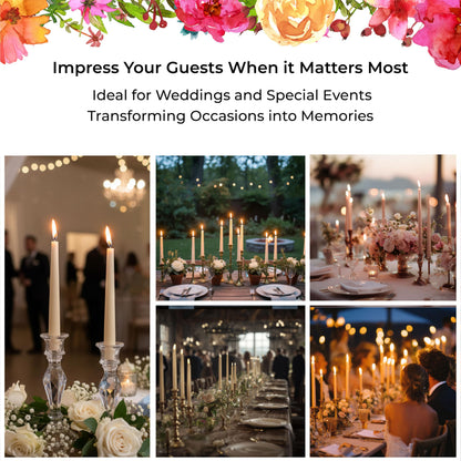 Mist Gray Taper Candles 10 Inch Dripless - Box of 12 Unscented Candlesticks, Smokeless Paraffin Free Candle Tapers with Cotton Wick, Indoor & Outdoor Use. Wedding Candles Taper Candles.
