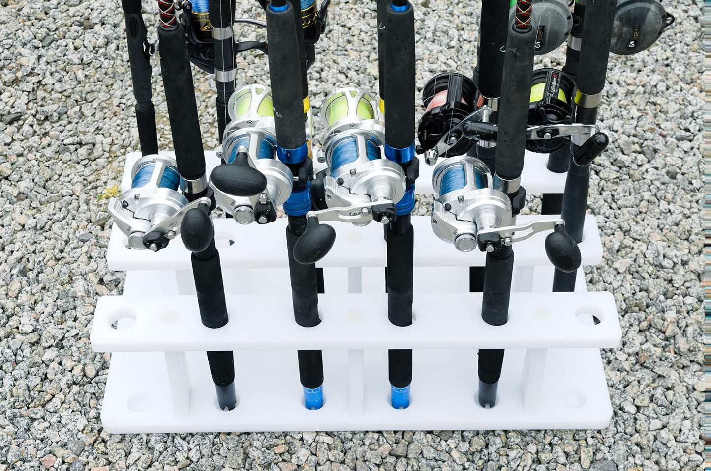 Dev Fishing 18 Pole Fishing Rod Holder Rack for Garage Heavy Duty Outdoor Boat Dock Storage