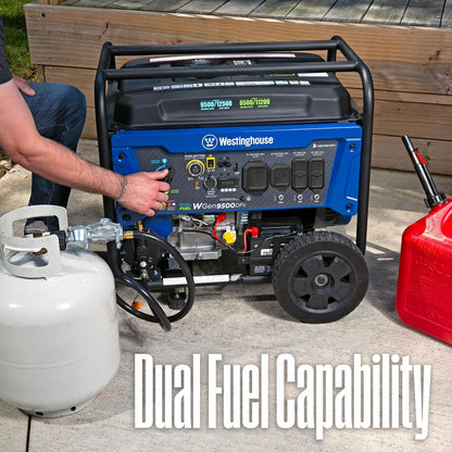 Westinghouse 12500 Peak Watt Dual Fuel Generator - Remote Start, Transfer Switch Ready, CO Sensor